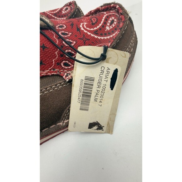 NEW Ariat Cruiser Palm Brown Suede Canvas Woman's Slip On Casual Shoes Size 7 - Picture 6 of 10